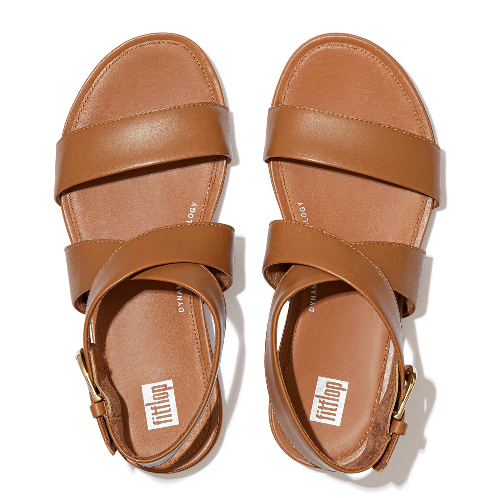 Fitflop Womens Sandals Brown - Gracie Buckle Leather Ankle-strap - 02NDVBXJE